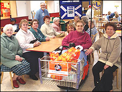 Members in Sainsbury cafe