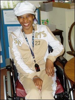 Wheelchair user at MS Therapy centre